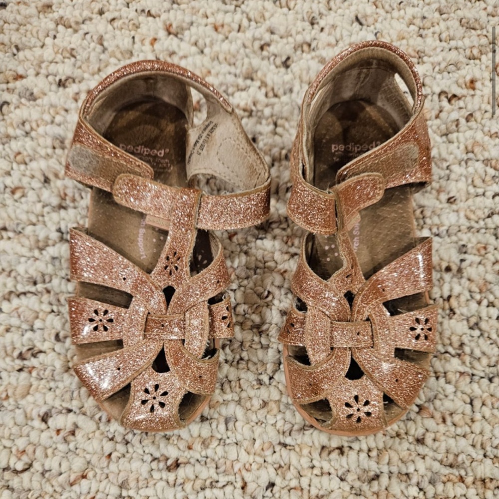 Pediped Glittery Pink Kids Sandals